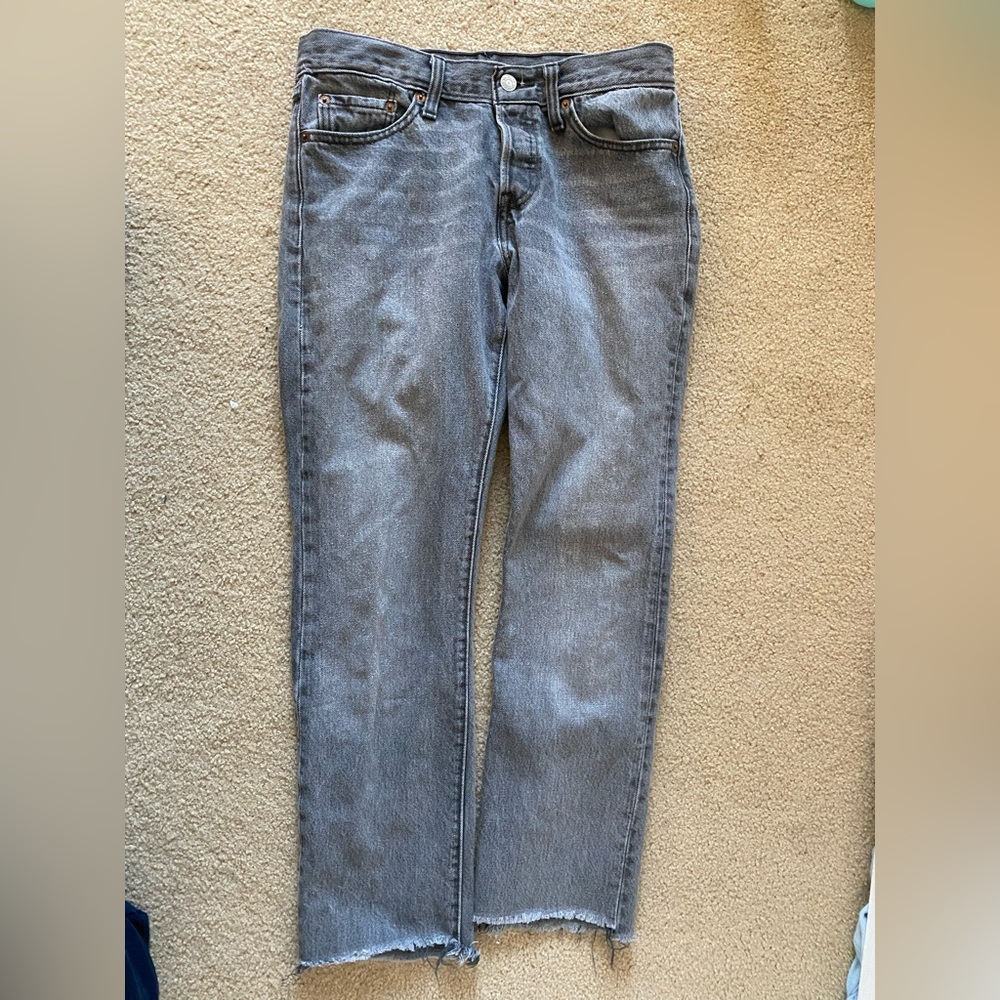 Levi’s grey/black wide leg low cut jeans